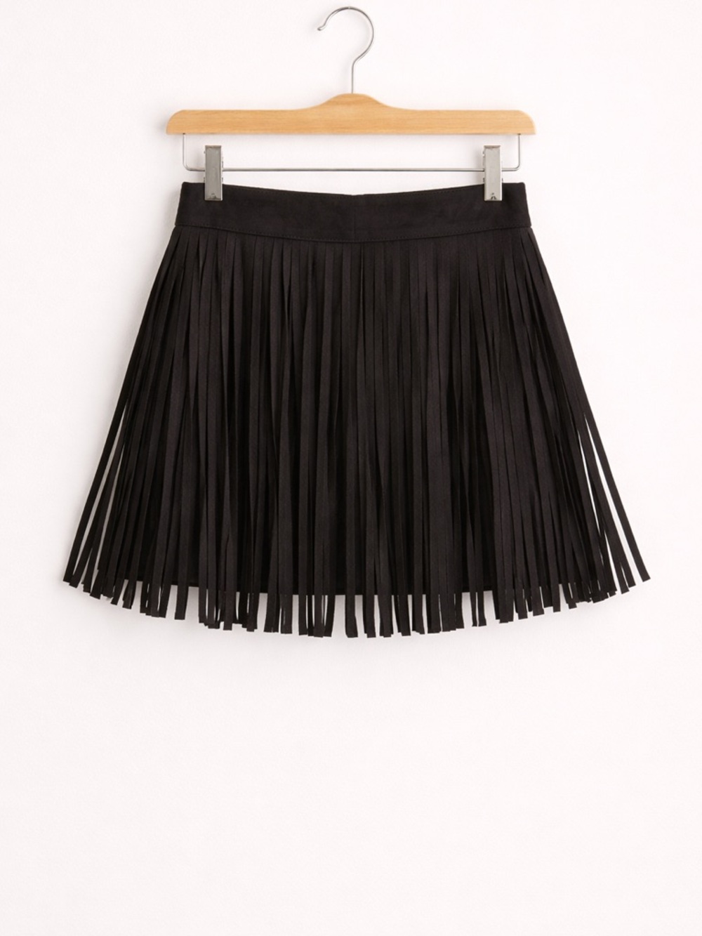 NWT BB Dakota Black Fringe Mini Skirt